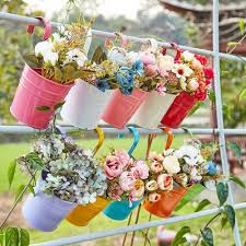 10pcs Metal Hanging Flower Pot Garden
