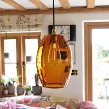 Camber Clear Amber Glass Pendant Light