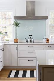 ice blue glass backsplash kitchen