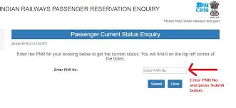 Pnr Status Enquiry Check Pnr Status Online Live Train
