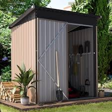 5 ft w x 3 ft d metal shed with single lockable door 15 sq ft