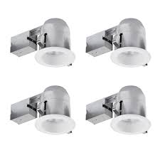Globe Electric 5 In White Ic Rated Round Recessed Lighting Kit 4 Pack