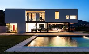 Modern villa with colored led lights at night. Modern Villa Interior Stock Photo Image Of Home Inside 32028428