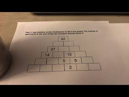 Addition Subtraction Pyramid Worksheet