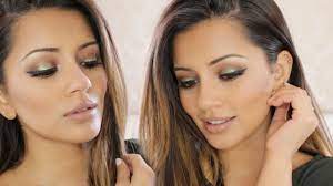 gold green eid makeup tutorial