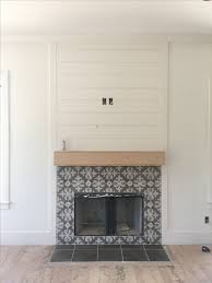Cement Tile Fireplace Surround With