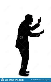 Silhouette Eines Geschäftsmannes, Der Sich in Der Angry Verhält Stockbild -  Bild von unzufrieden, verschrob: 163252713