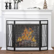 Homcom 3 Panel Folding Fireplace Screen