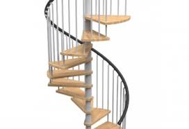 This design is usually employed because a tight spiral stair with a central pole is a highly efficient use of floor space. Gamia Wood 1600mm Silver Metal Colour Natural Walnut Treads Pvc Black Handrail