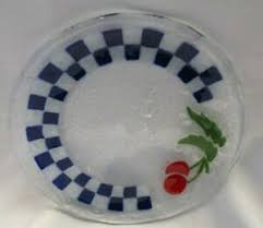 peggy karr fused glass cherry plate