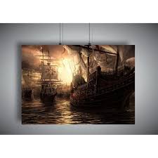 poster pirate ship bateau caravelle
