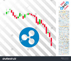 Candlestick Chart Ripple Fall Icon 700 Stock Vector Royalty
