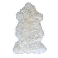 yeti white sheepskin with curly wool