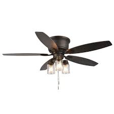 Guaranteed low prices on modern lighting, fans, furniture and decor + free shipping on orders over $75!. Hampton Bay Stoneridge 52 In Led Indoor Outdoor Bronze Hugger Ceiling Fan With Light Kit 51974 The Home Depot