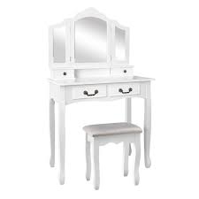 artiss dressing table mirror stool set