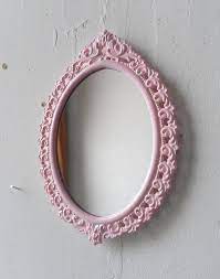 Pink Wall Mirrors Vintage Brass Frame