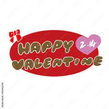 HAPPY VALENTINE ハッピーバレンタイン 文字 ロゴ ポップ Stock Vector | Adobe Stock