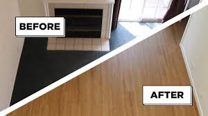 Most carpet is considerably less expensive than most hardwood materials. Carpet To Faux Wood Floor Transformation Youtube