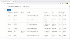 export to excel in asp net core mvc