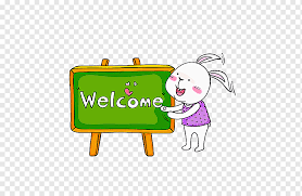 More images for animasi welcome » Cartoon Illustration Welcome Rabbit White Text Hand Png Pngwing