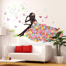 Flower Fairy Wall Sticker Girl With