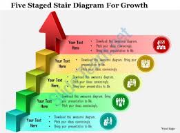 0115 Five Staged Stair Diagram For Growth Powerpoint Template