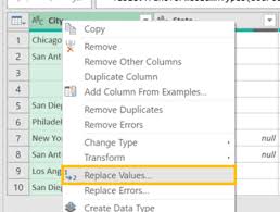 replace null values in excel power query