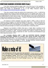 The term and license identification number of the base real estate license will not change. The Illinois Mortgage Governor Banking Regulatory Newsletter Pdf Free Download