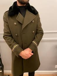 Zara Men Aw17 Khaki Green Military Coat