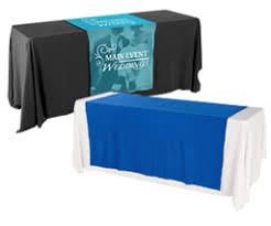Buy tablecloths in many sizes, over 55 colors. Trade Show Table Covers Plain Custom Printed Tablecloths