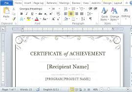 Certificates In Word Ms Award Certificate Template Free Templates