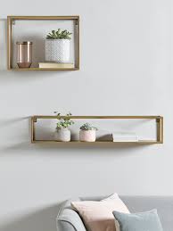 burnished brass shelves