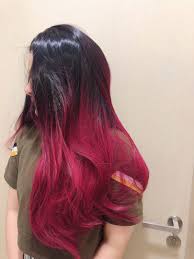 Jazz up your black hair with dark red like this. Fake Long Hair 2 Tone Colour Black And Red 18cm Health Beauty Hair Care On Carousell