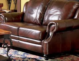 Princeton Burgundy Full Leather Sofa