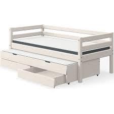 Die passende matratze, für die liegefläche 90x200 cm. Flexa Classic Bett 90x200cm Mit Ausziehbett Und 2 Schubladen Mattweiss Skandic De