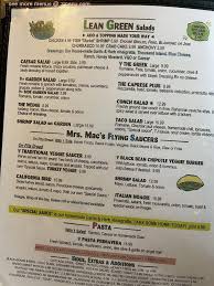 menu of mrs macs kitchens restaurant