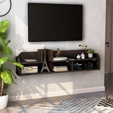 Furniture Of America Rohan 63 In Walnut Particle Board Floating Tv Stand Fits Tvs Up To 70 In With Wall Mount Feature Brown