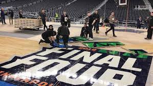 The final four and ncaa men's basketball championship games will be aired on cbs, a network owned by viacomcbs inc. Ncaa Basketball Court Installed At Us Bank Stadium Kstp Com