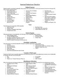 printable list of tax deductions form