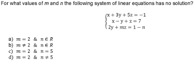 Linear Equations Has No Solution