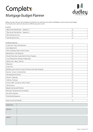Printable Mortgage Budget Planner Templates At