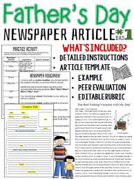 Fathers Day Newspaper Article Writing Options Template Rubric