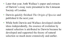  field research helped darwin frame his view of life ppt later that year both wallace s paper and extracts of darwin s essay were presented to the