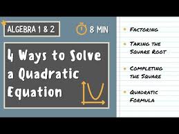Solve A Quadratic Equation Algebra 1