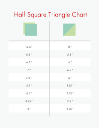 Bright Linen Cutting Guide Half Square Triangle Chart