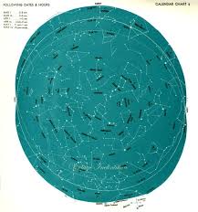 1960 Star Map Astronomy Star Atlas Map 6 Original Vintage