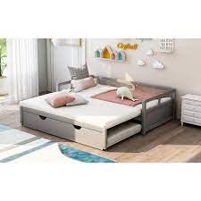 Extendable Wood Daybed With Trundle