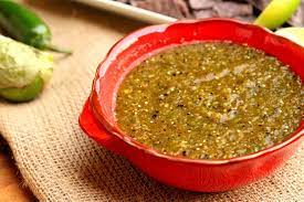 roasted tomatillo and green chile salsa