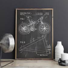 Mountain Bike Patent Print Cycling