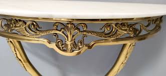 wall mounted brass console table with